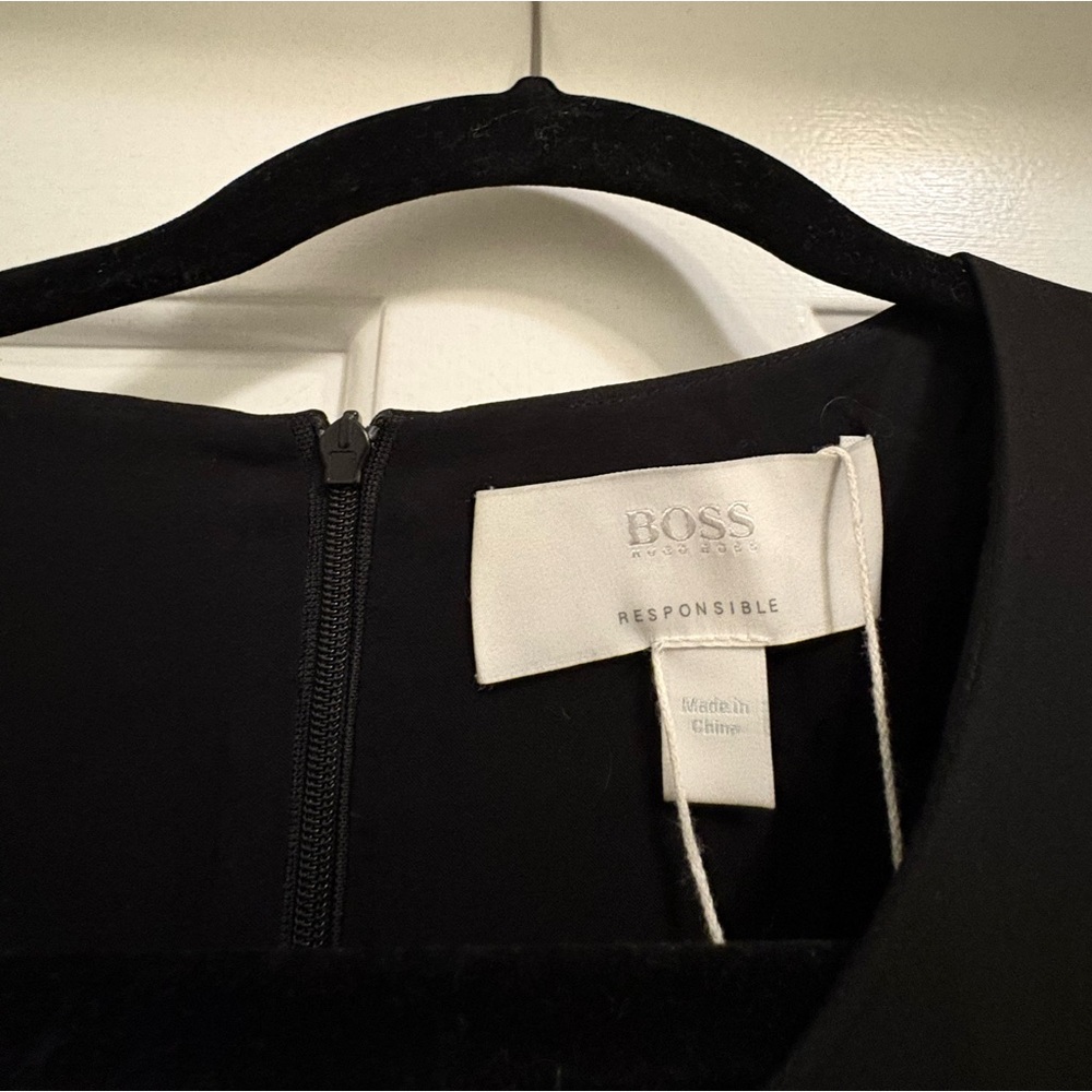 NWT BOSS Black Long Sleeve Dress - Picture 7 of 7